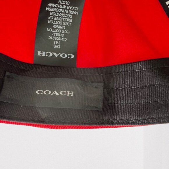 NEW Coach Baseball Cap with Embroidered Coach Logo in Red, Hat - Picture 7 of 13